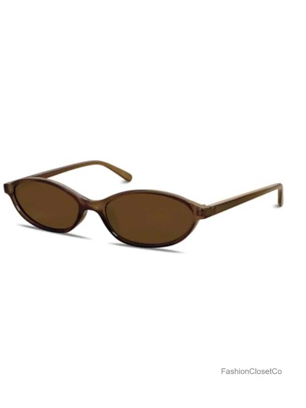 Retro Oval Cat Eye Sunglasses Lightweight UV Protection Narrow Shades Trendy 90s
